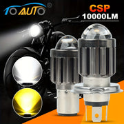 Motorcycle H4 LED Headlight Double Color Hi Lo Beam Front Light