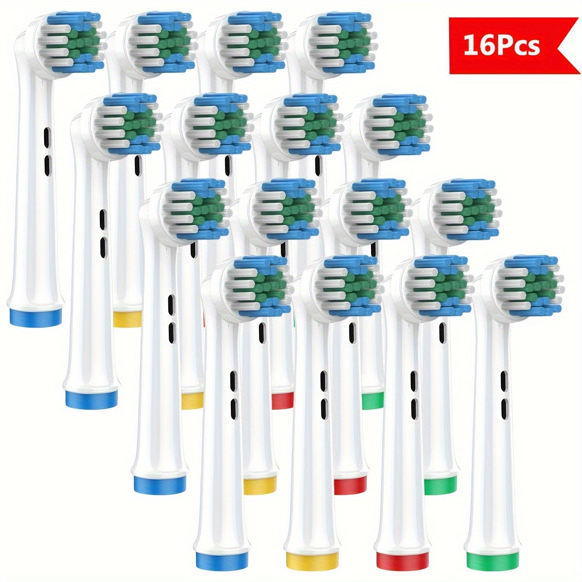 Elektr tish cho'tkalar uchun 16 dona almashtirish tish cho'tkasi boshli, 500-8000 seriyali Sensitive va Professional Care bilan mos keladi