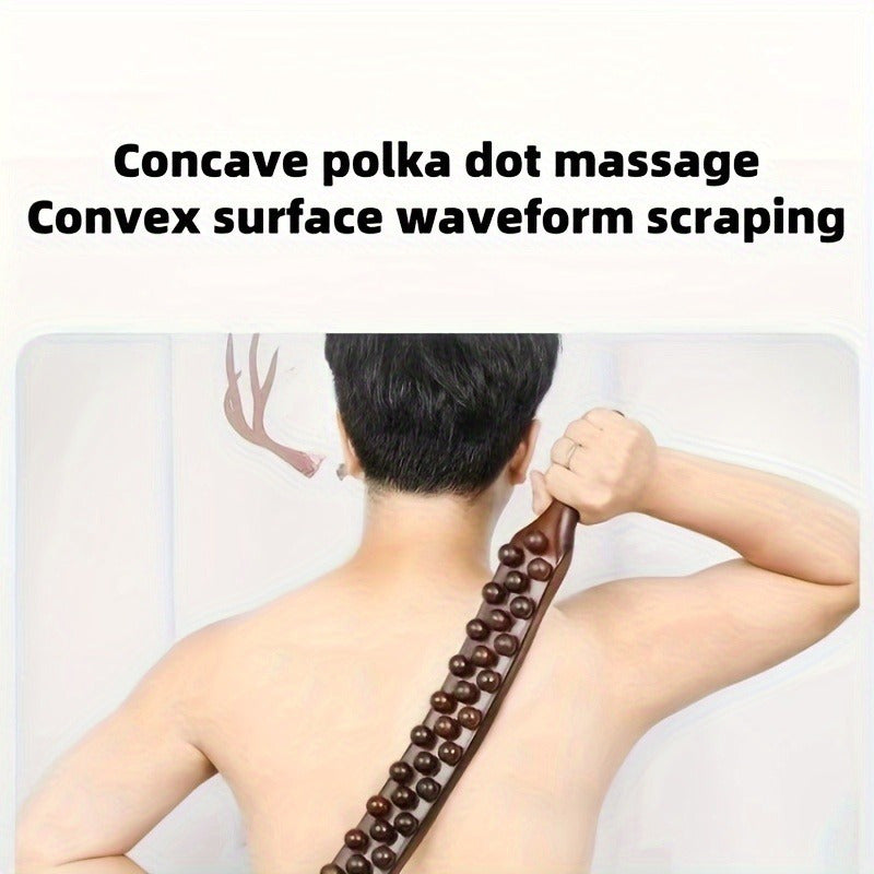 87 Bead Latex-Free Massage Stick for Full Body Muscle Relaxation with Wooden Handle