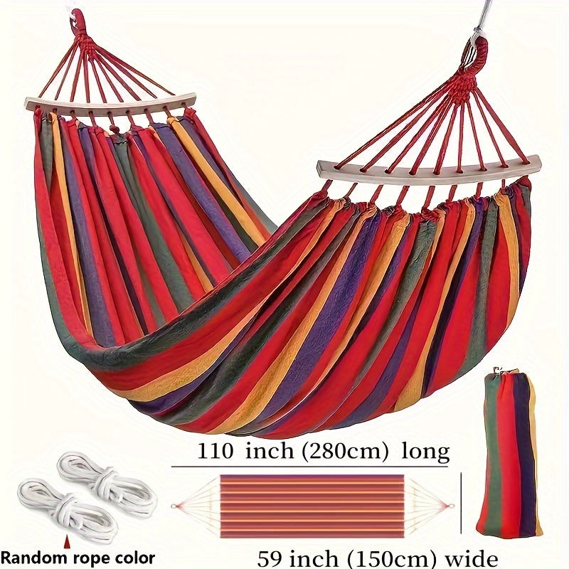 Double Canvas Hammock for Two People Outdoor Garden Relaxation Red