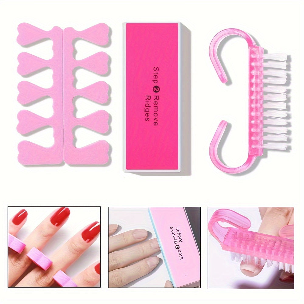 Stainless Steel Nail Art Tool Set with UV Nail Lamp and Polisher for DIY Manicure