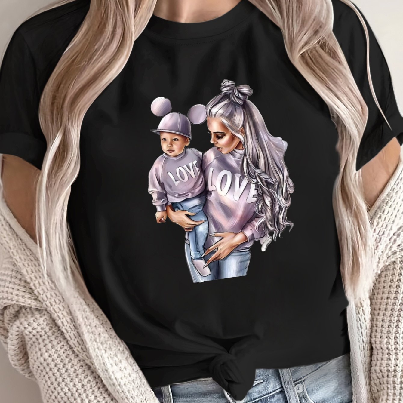 Camiseta suelta de gran tamaño para mujer, algodón transpirable, manga corta casual