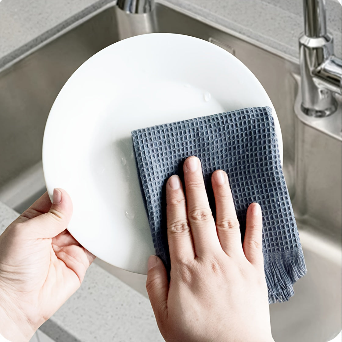 4 Pcs Dishcloths Cleaning Rags Multi-Purpose Absorbent Kitchen Bathroom Wipes