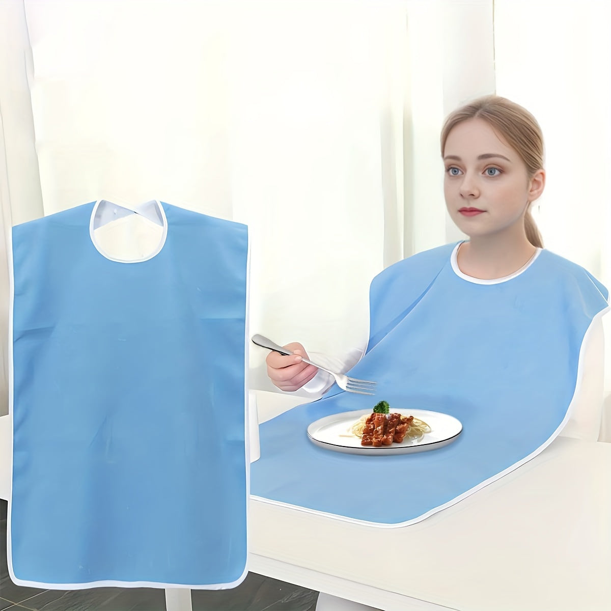 Регулируемый взрослый нагрудник из флиса из полиэстера для предотвращения проливаний для пожилых людей и взрослых