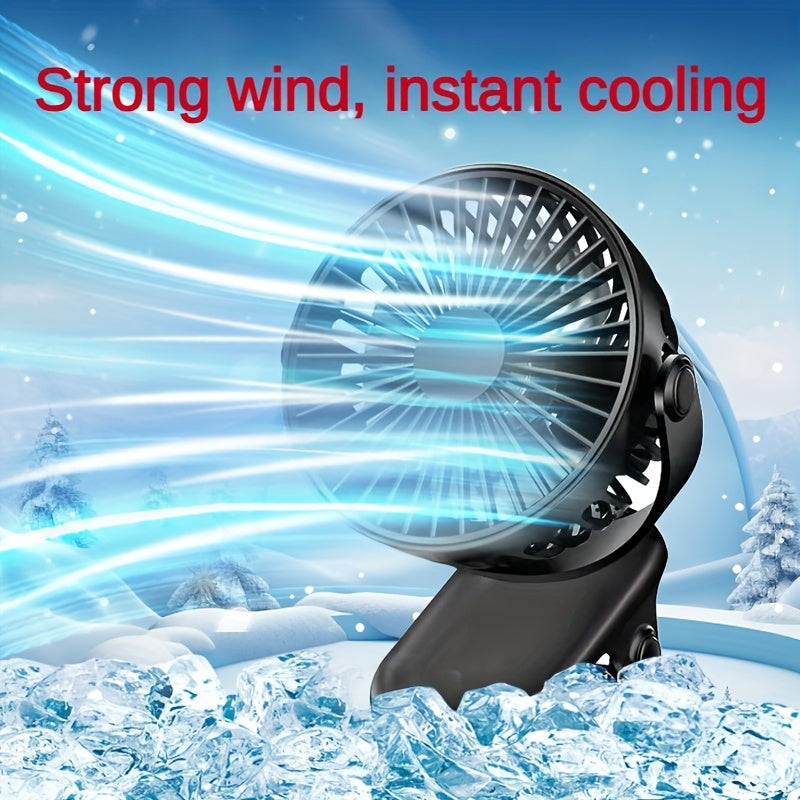 Mini Portable Clip-On USB Rechargeable Fan for Students Dorms Classroom