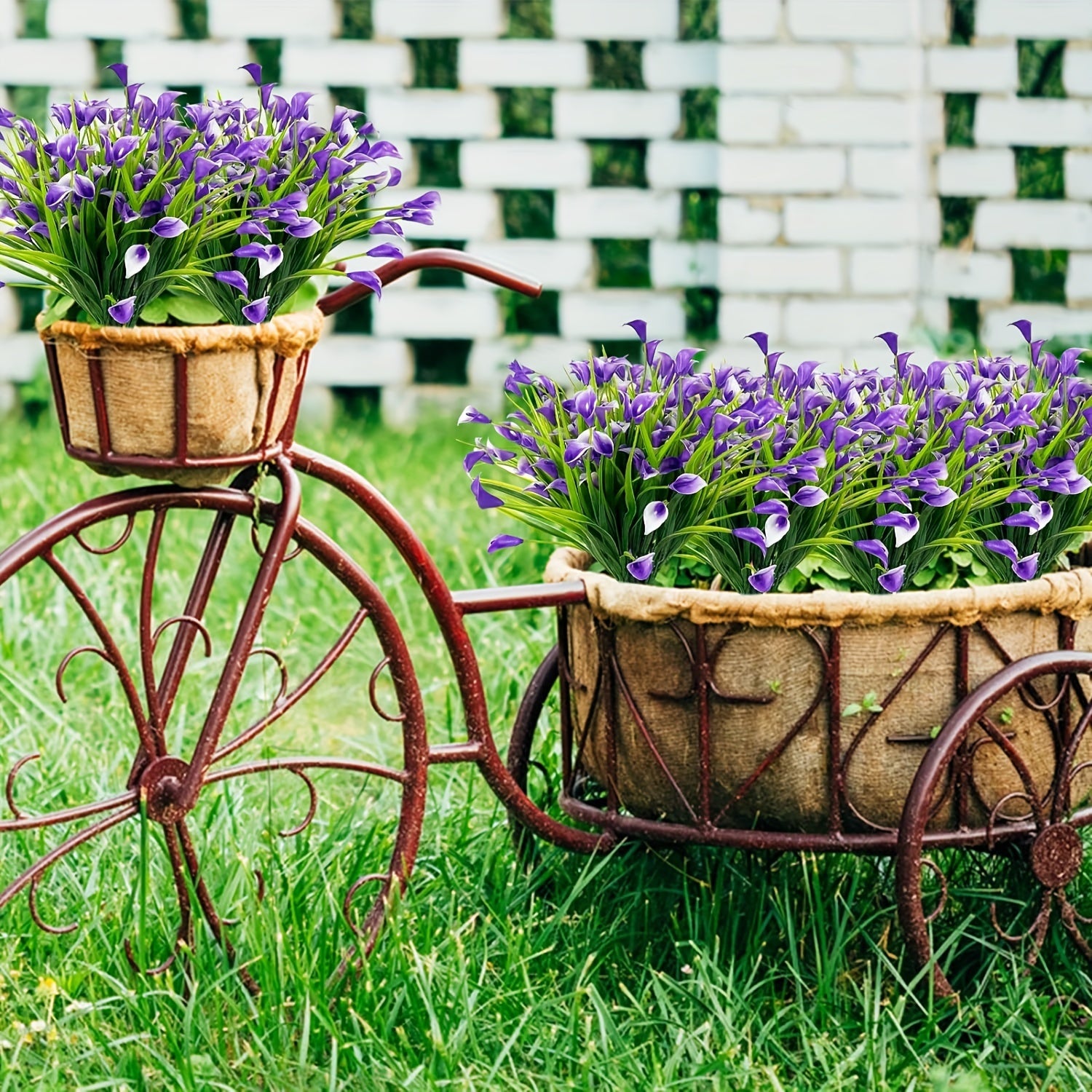 8 Bundles Artificial Water Lily Flowers UV Resistant Non-Fading for Indoor Outdoor Decor