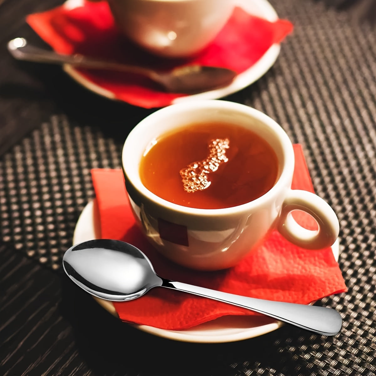 Juego de 8 cucharas de café mini de acero inoxidable de 13,7 cm para postres, té, helado, cocina