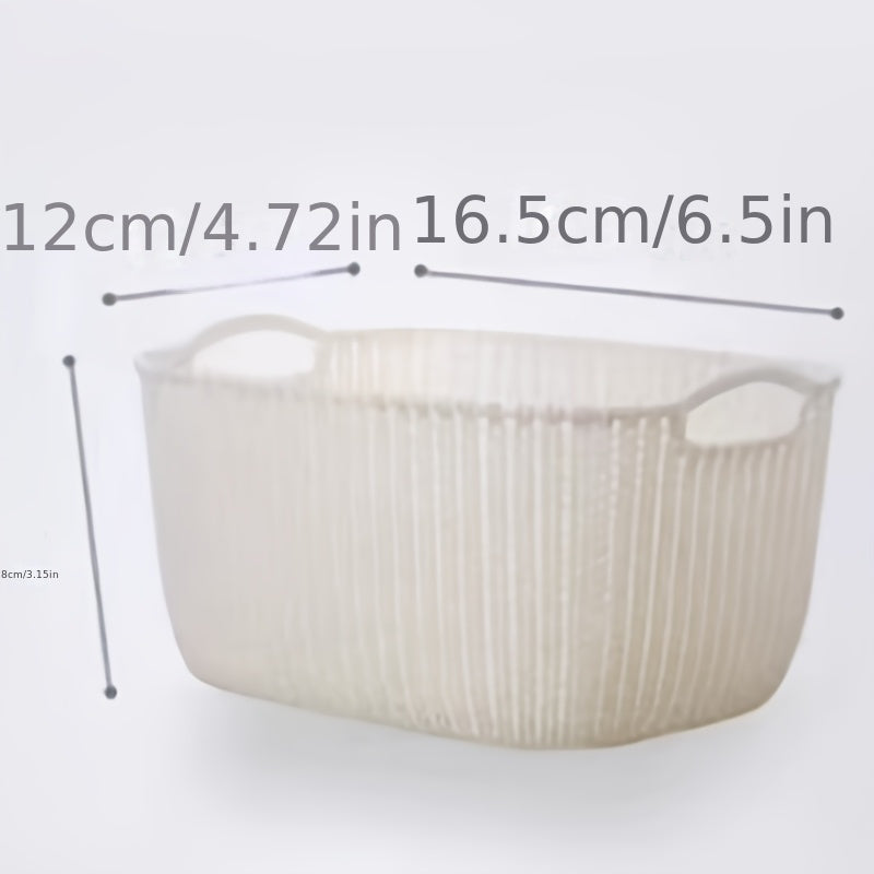 Cestas de almacenamiento de fibra plástica en 3 tamaños con diseño de ratán falso para cocina, baño y escritorio