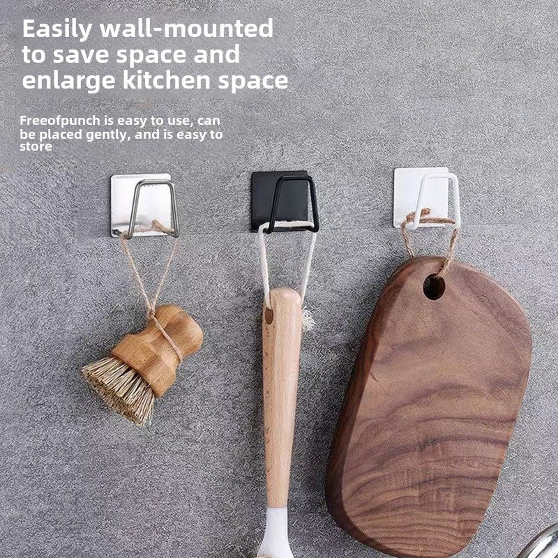 Wall-Mounted Stainless Steel Sponge Rack Kitchen Sink Drain Organizer with Shelf