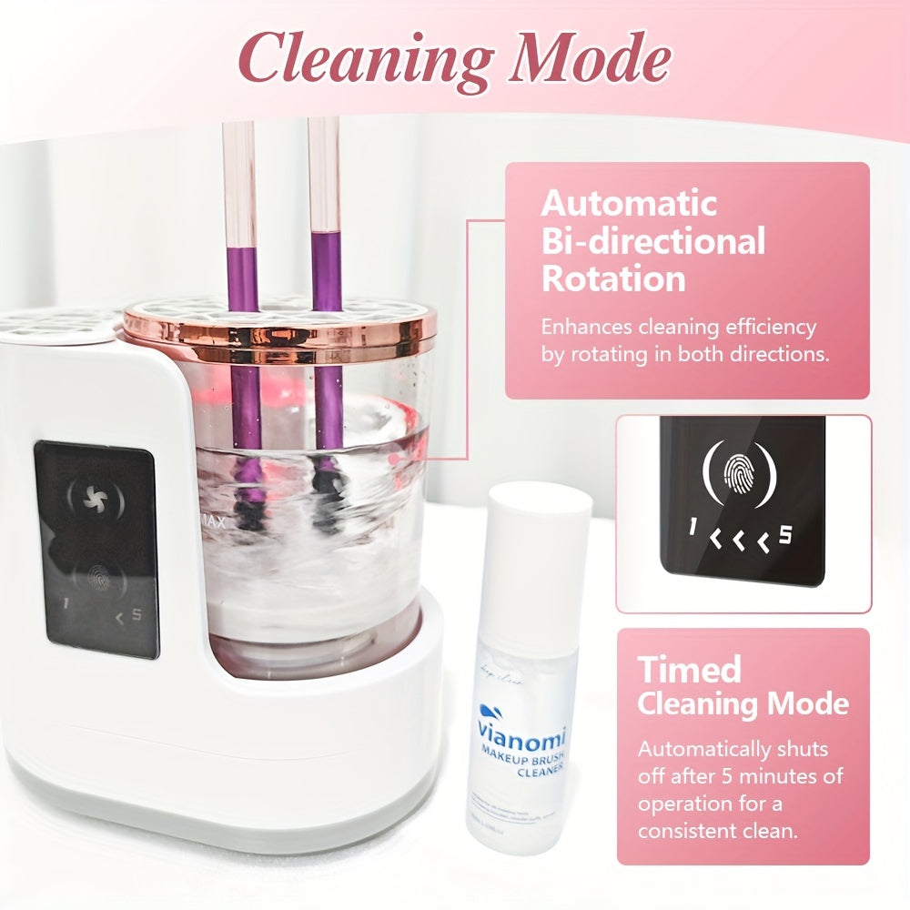 Kit de limpieza eléctrica para brochas de maquillaje con temporizador de luz UV y función de secado al aire
