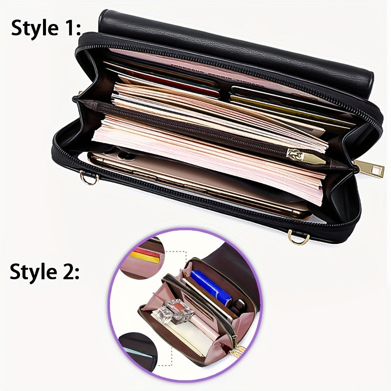 Women's Crossbody Phone Bag RFID Blocking Touch Screen Synthetic Leather Adjustable Strap Black Red Blue