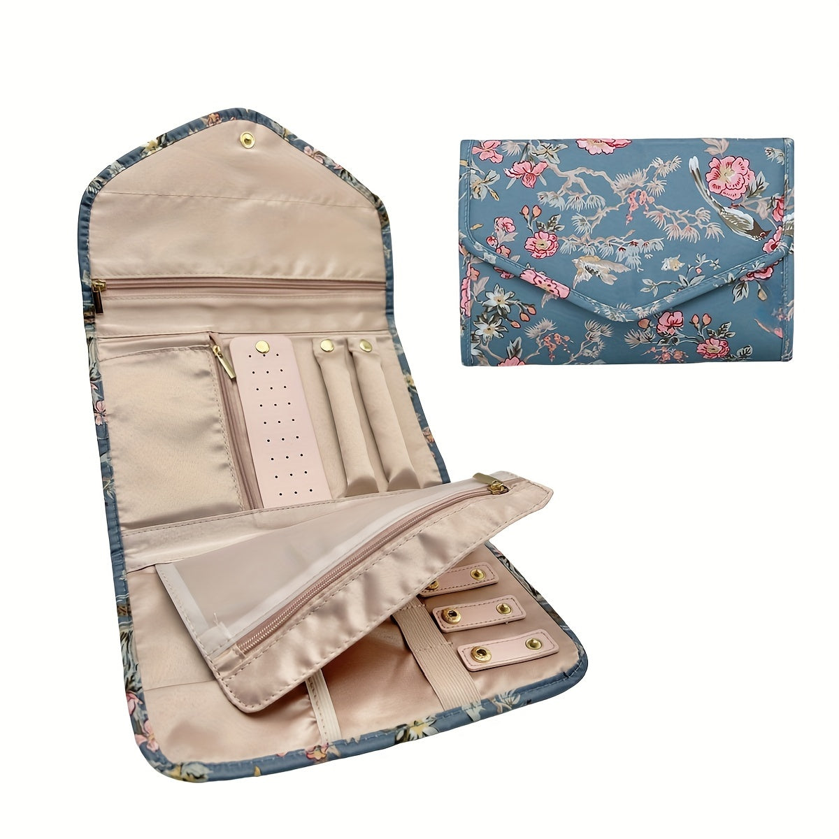 Женский органайзер для путешествий с украшениями, компактный чехол для колец, ожерелий, серег и браслетов