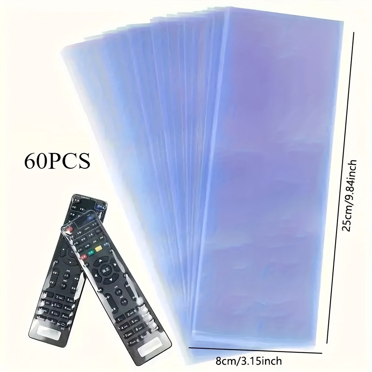 30/60 Pieces Transparent PVC Shrink Protection Film for Remote Controls Jewelry Collectibles