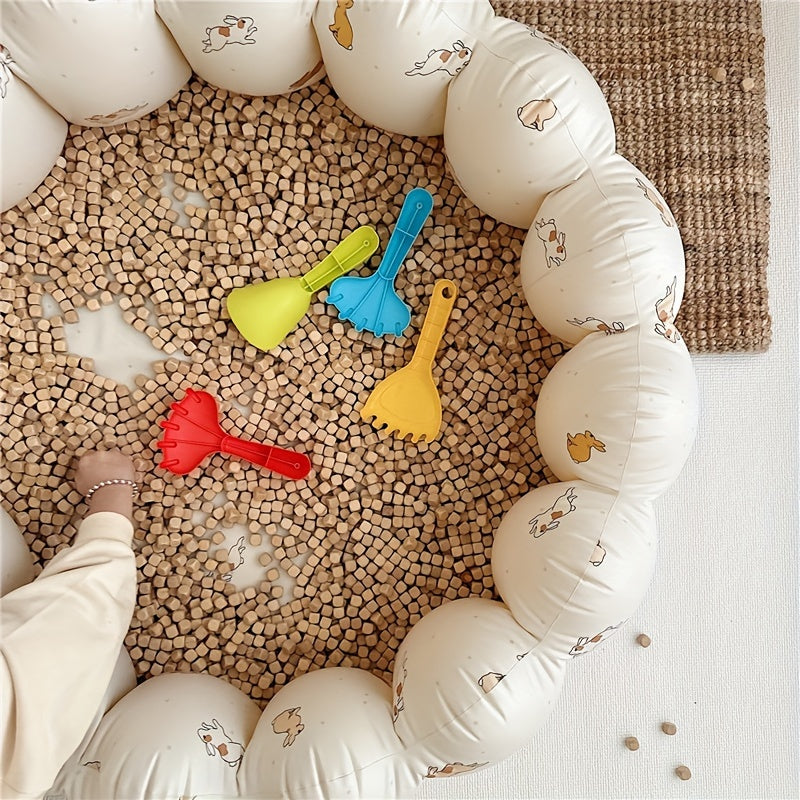 1-местный надувной детский бассейн La Dearchuu, универсальный и портативный игровой бассейн с милым дизайном океанских животных из ПВХ. Сборка не требуется, идеально подходит для игр в помещении или на улице с ограждением игрового центра.