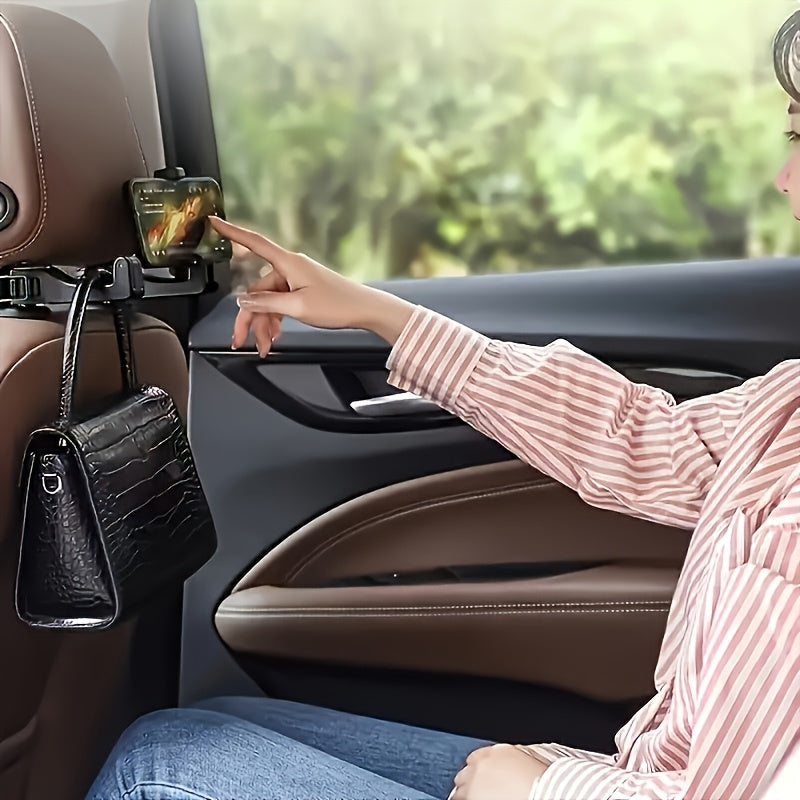 Soporte ajustable universal para teléfono en reposacabezas de coche, resistente al agua, de ABS, con sujeción segura