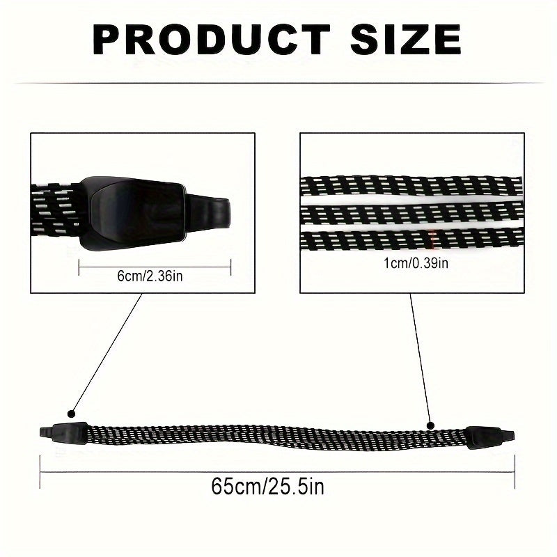 Correa de equipaje para bicicleta ajustable de uso pesado, cuerda elástica tipo bungee, negra