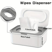 Gray Wipes Dispenser with Lids Reusable Container Sealing System for Bathroom