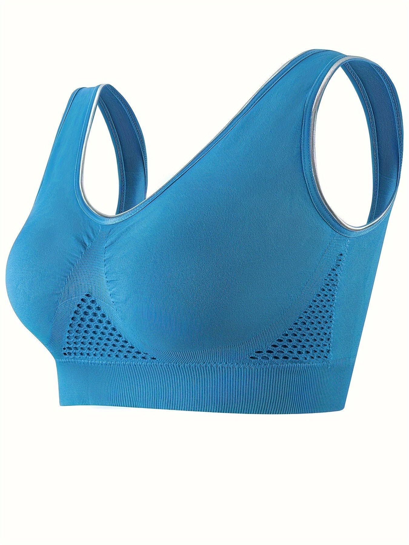 Women's Sports Bra Seamless Breathable Mesh Plus Size Workout Yoga Gym