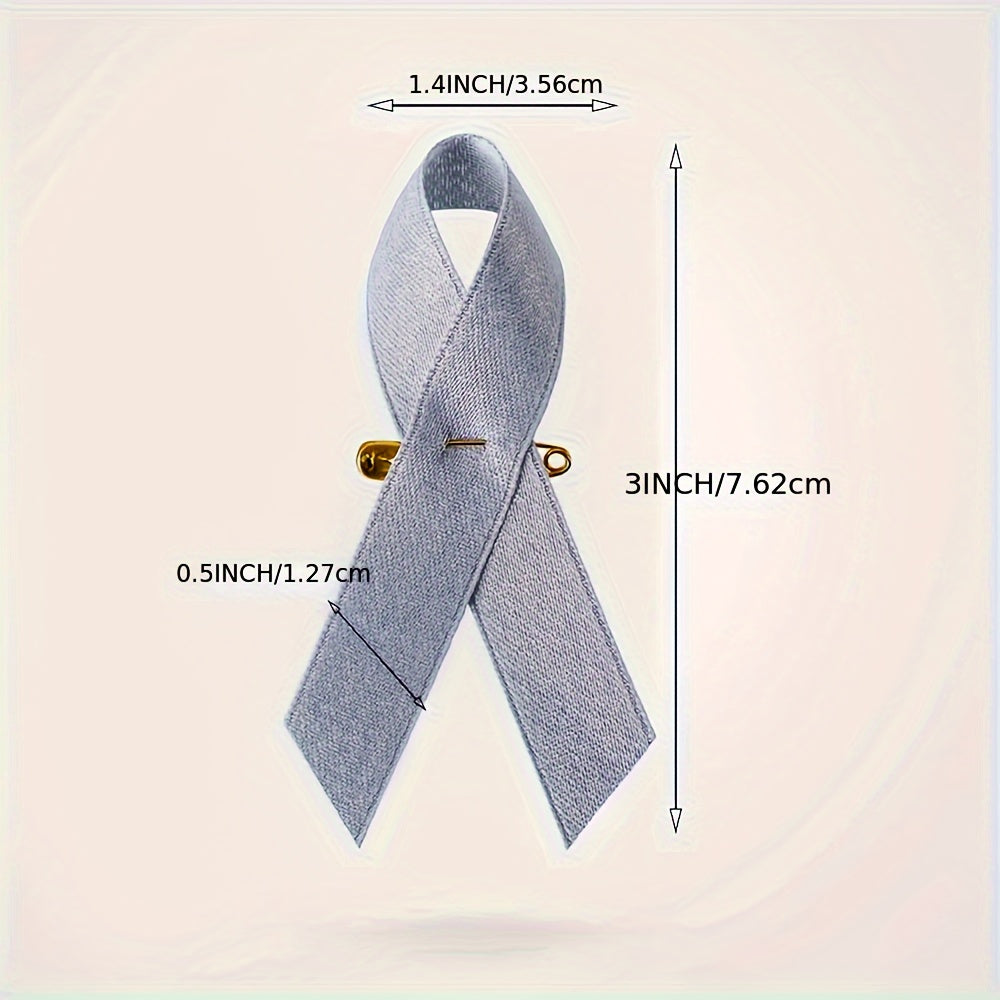 Set of 100 Gray Ribbon Awareness Pins for Diabetes Lung Cancer and Asthma Support