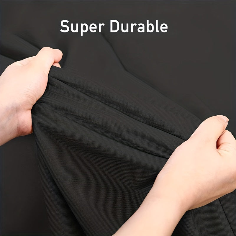 Black Outdoor Rectangular Dining Table Cover Waterproof Patio Woven Polyurethane