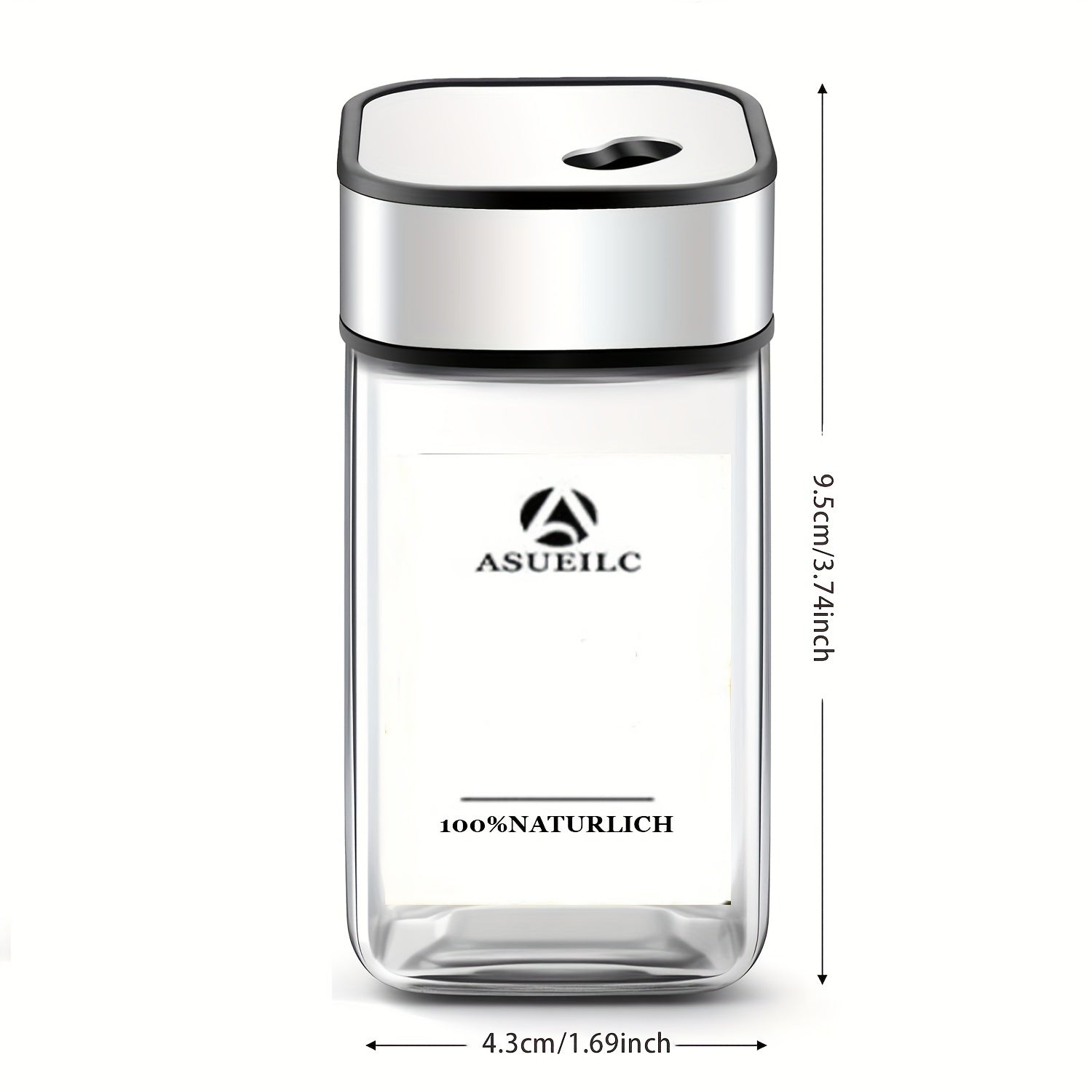 Set of 24 Square Glass Spice Jars with Writable Labels and Twist-Top Lids