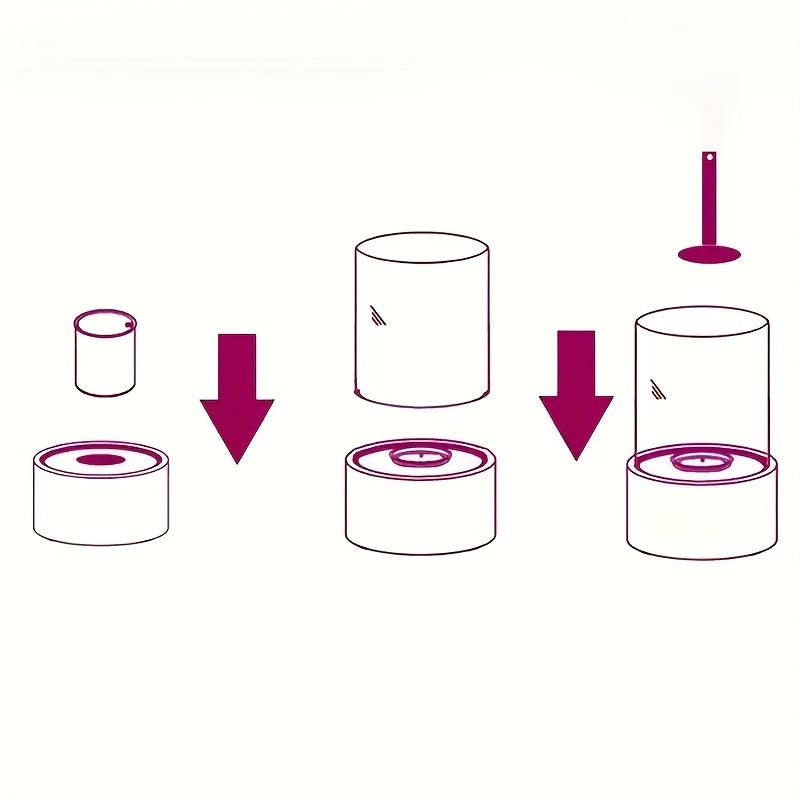 Mesa de chimenea portátil redonda sin ventilación para mesa con cilindro de vidrio y base de metal