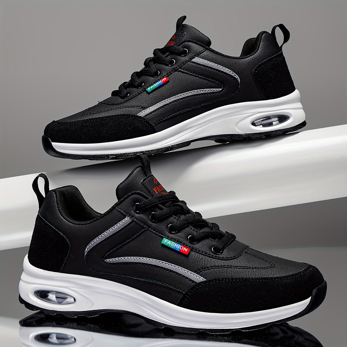 Men's Running Sneakers Breathable Fabric Non-Slip Rubber Sole Casual Sports All-Season