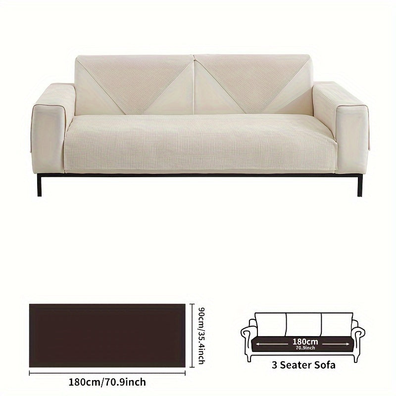 Chenille Sofa Cover Spill-Resistant Pet-Friendly Non-Slip Machine Washable Protector for Various Sofa Sizes
