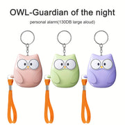 Cute Owl Personal Alarm 130dB Loud Siren LED Light Battery-Powered Safety Device