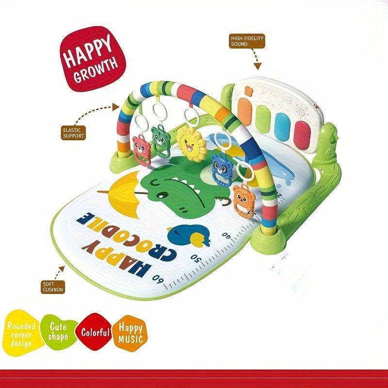 Educational Play Mat for Kids with Musical Keys and Hanging Toys Polyester Colorful