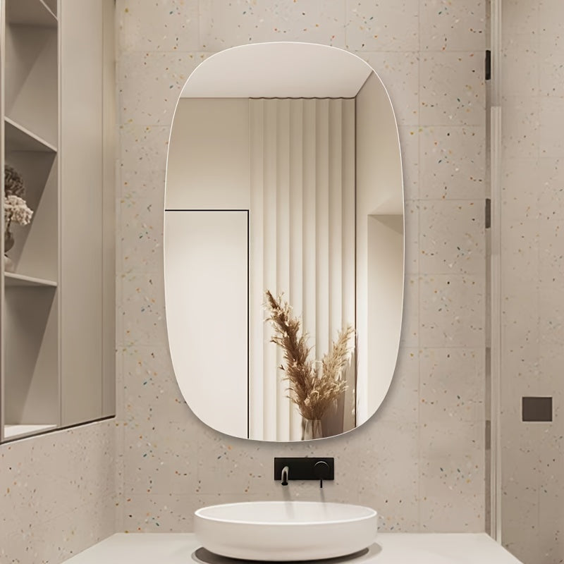 Rectangular Acrylic Mirror Wall Decal Frameless Self-Adhesive Bathroom Decor