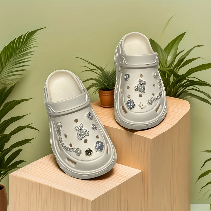 Women's EVA Hole Shoes with Thick Sole, Wear-Resistant, Comfortable