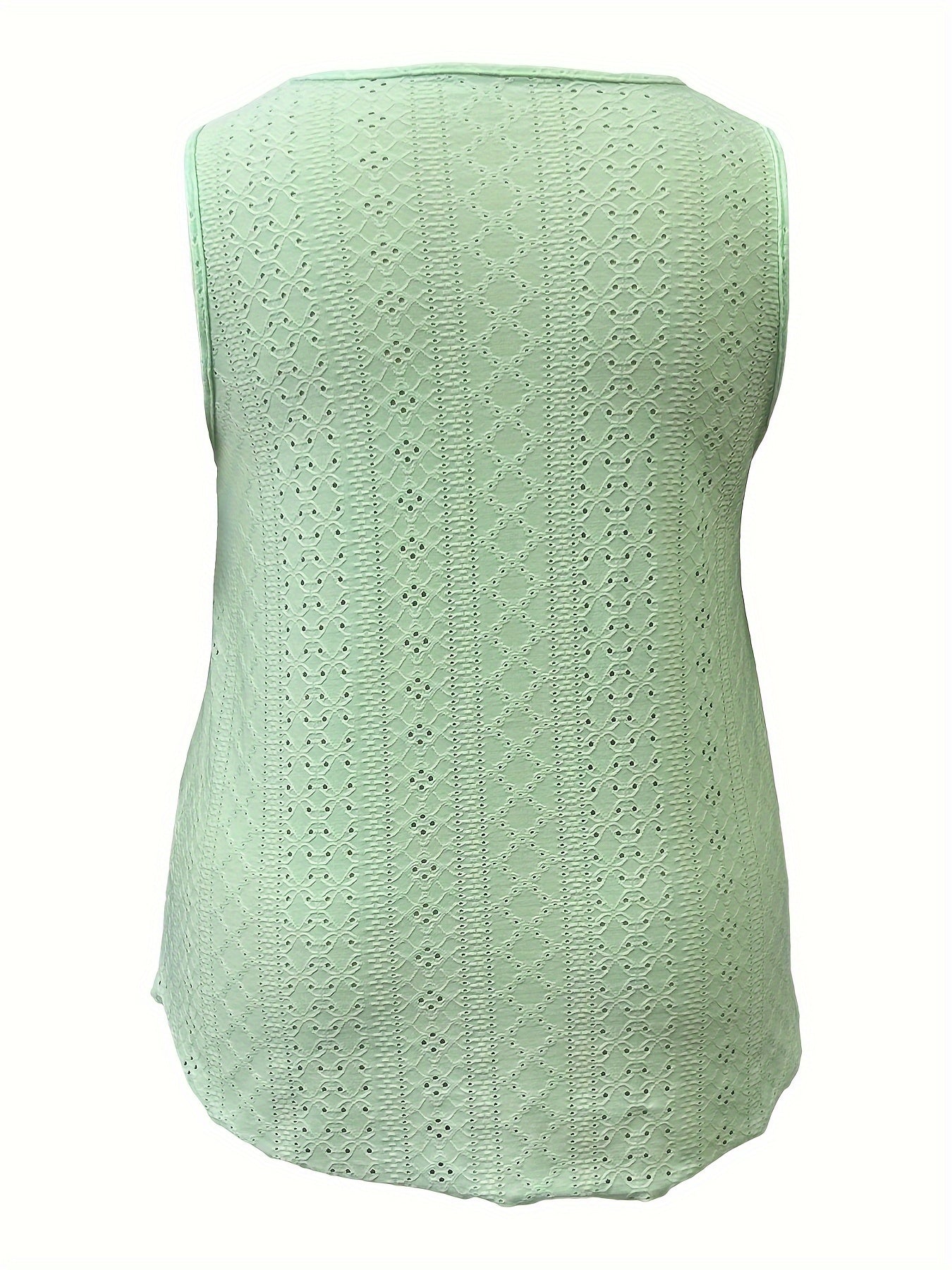 Women's V-Neck Sleeveless Tank Top Breathable Mint Green Summer Casual