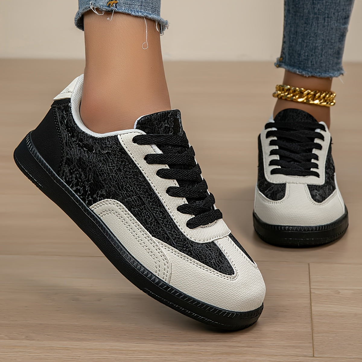 Women's Casual Sneakers Breathable Mesh Non-Slip Low-Top Beige White