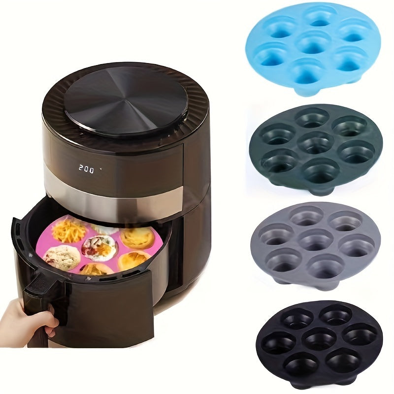 Air Fryer Cake Pan with 7 Cavity Silicone Muffin Mold, 17.98cm Baking Accessory