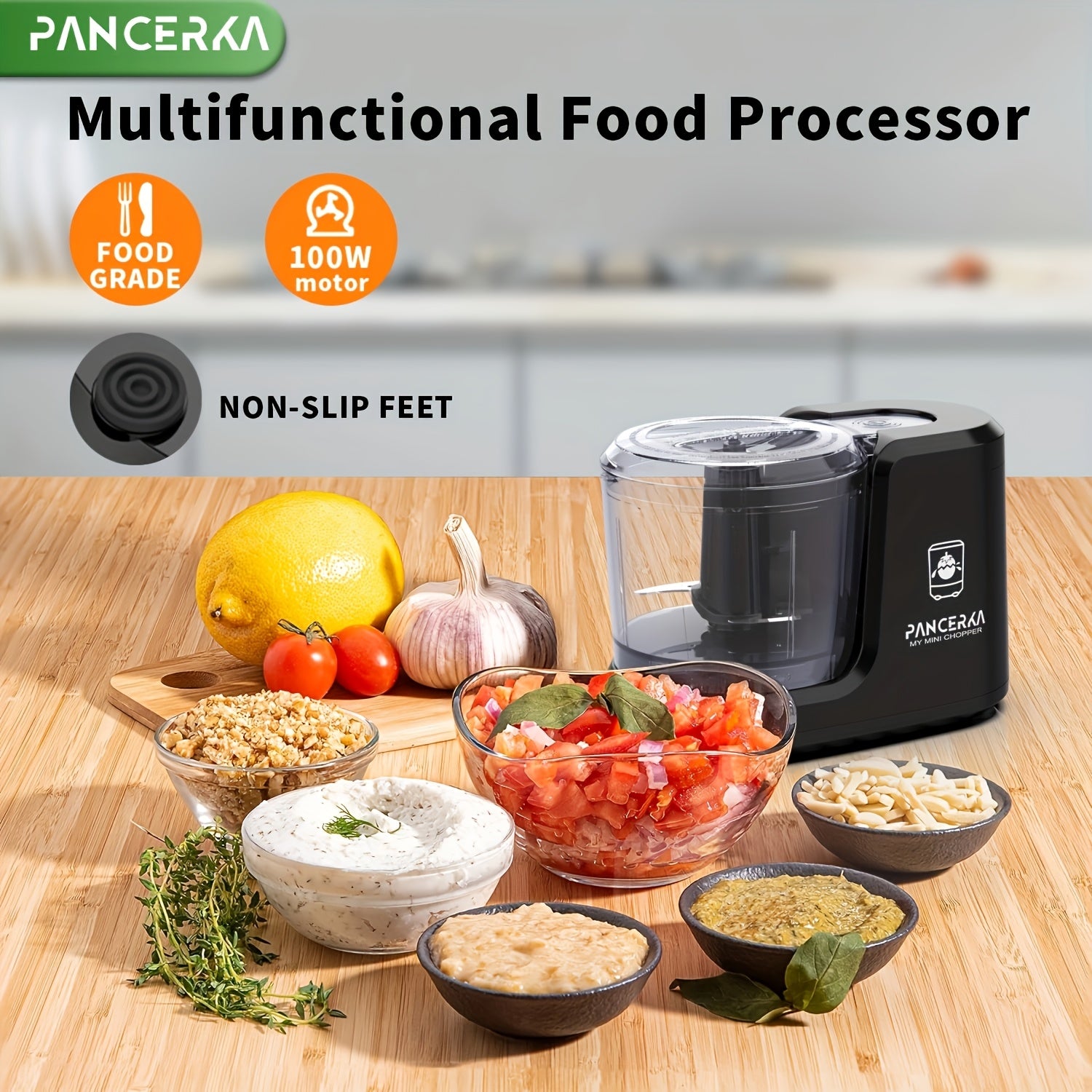Electric Vegetable Chopper Food Processor 3 Cup 20000 RPM Black EU Plug
