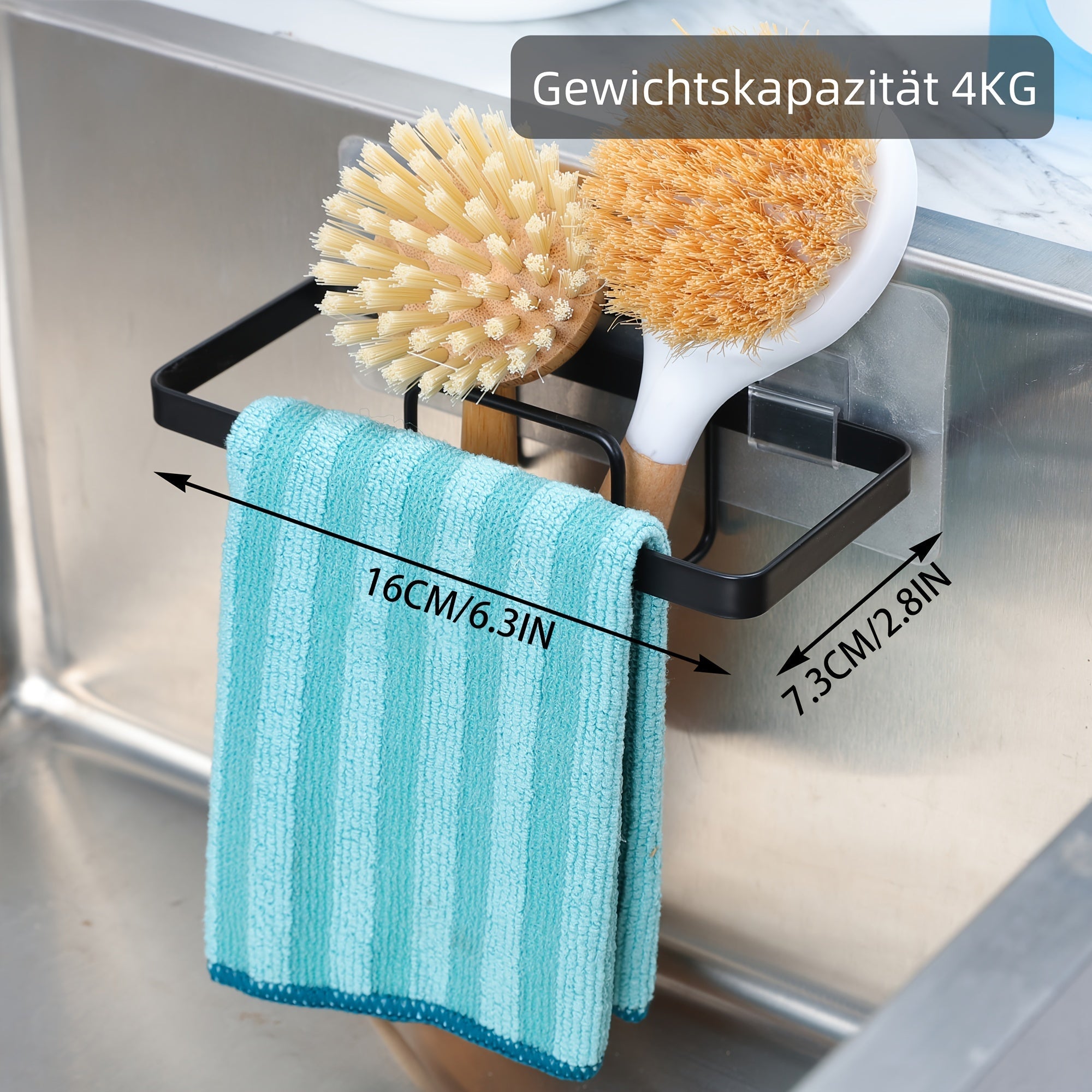 Qora temir osti sink uchun tashkil etuvchi, cho'tkalar va sovun uchun oshxona va hammom saqlash