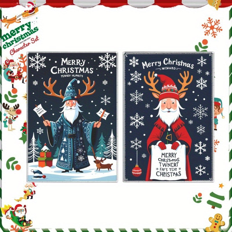 Set of 2 Christmas Winter Kitchen Towels 18x26 Snowflake Decor
