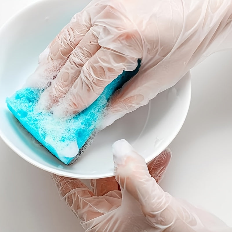 100 TPE Bir foydalanish uchun qo‘lqoplar, suv o'tkazmaydigan, latekssiz, shaffof, oshxona tozalash va sochni parvarish qilish uchun