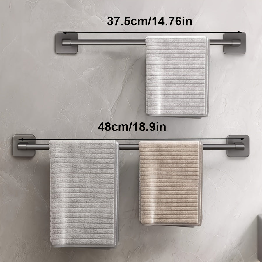 Organizador de barra de toallas para baño sin taladro, resistente a la oxidación, montado en la pared, con soporte para zapatillas, ahorra espacio