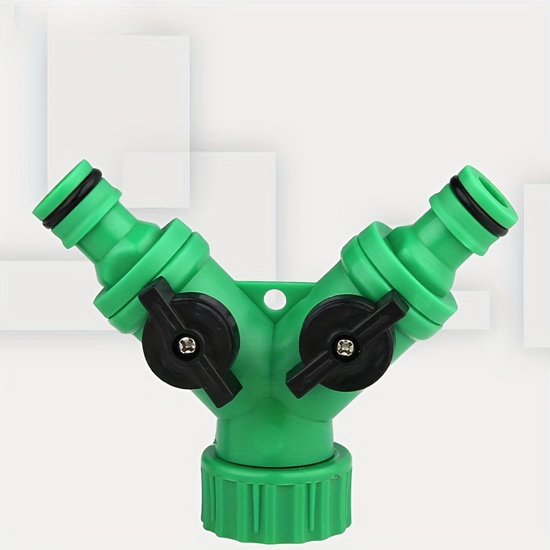 Регулируемый разветвитель садового шланга с двумя выходами, прочный из ПП, для ирригации, мойки автомобиля