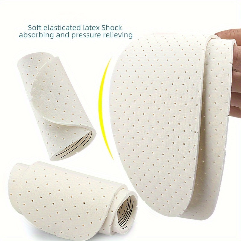 Mens Womens Cotton Latex Insoles Breathable Punched Design Size 36-46