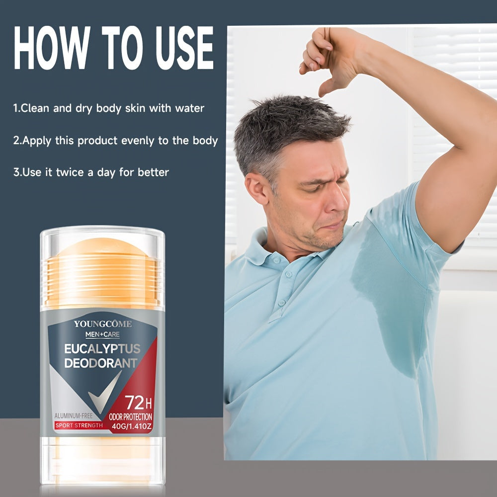 Men's Eucalyptus Deodorant Aluminum-Free 72H Odor Protection 40G