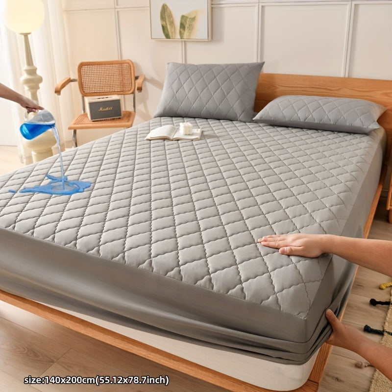 Waterproof Quilted Mattress Protector Cover Water-Resistant Machine Washable 80-85gsm Polyester Polyurethane