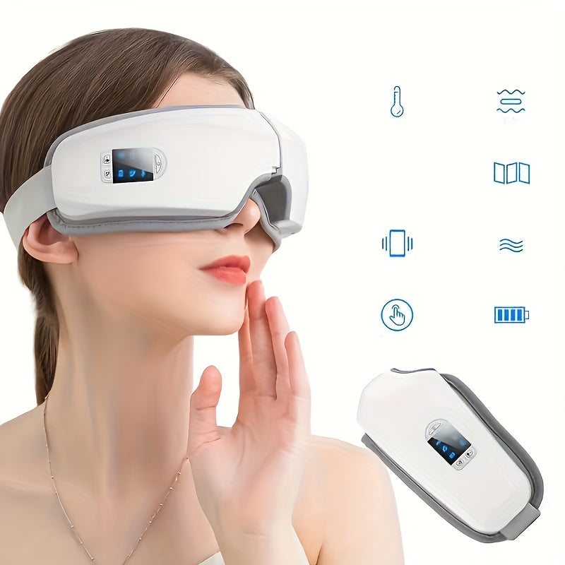 Portable Eye Massager with 4D Airbags Heat Vibration and USB Charging