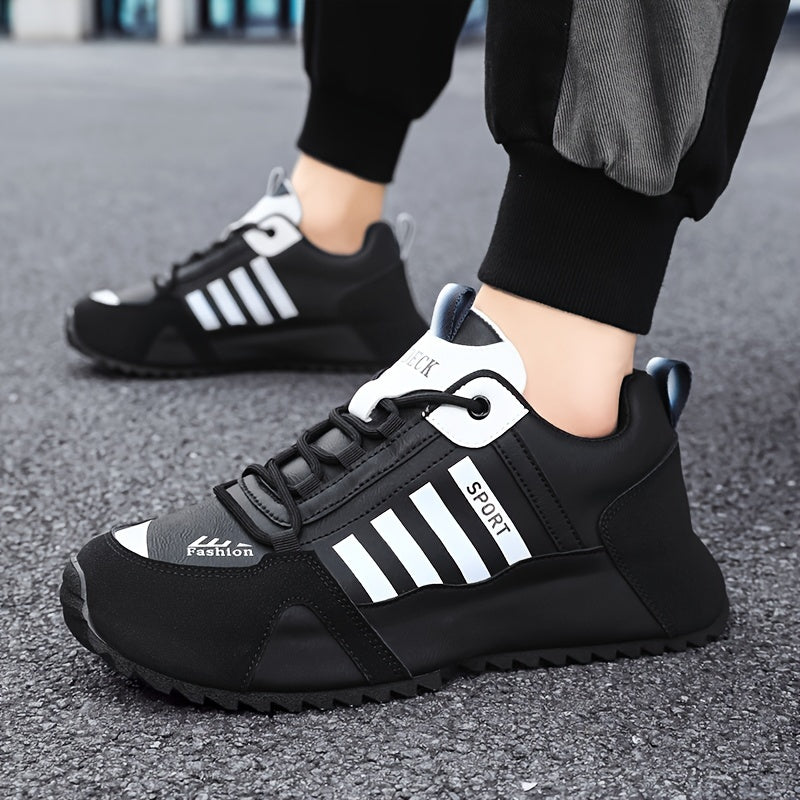 Men's Skateboard Sneakers with PU Upper EVA Insole and PVC Sole for Casual and Outdoor Use