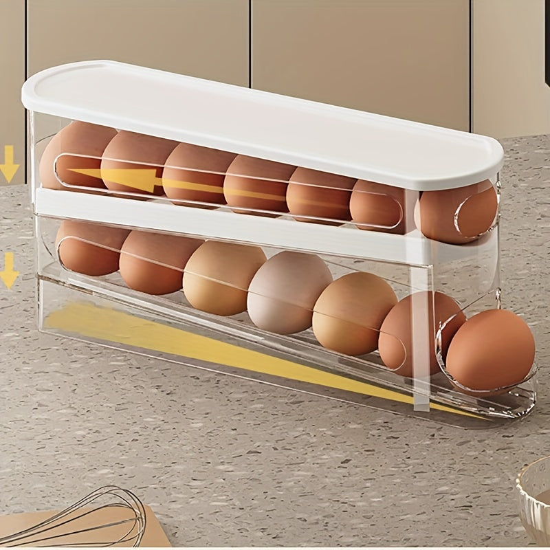 Egg Storage Box Refrigerator Organizer Durable PP Space-Saving Egg Holder