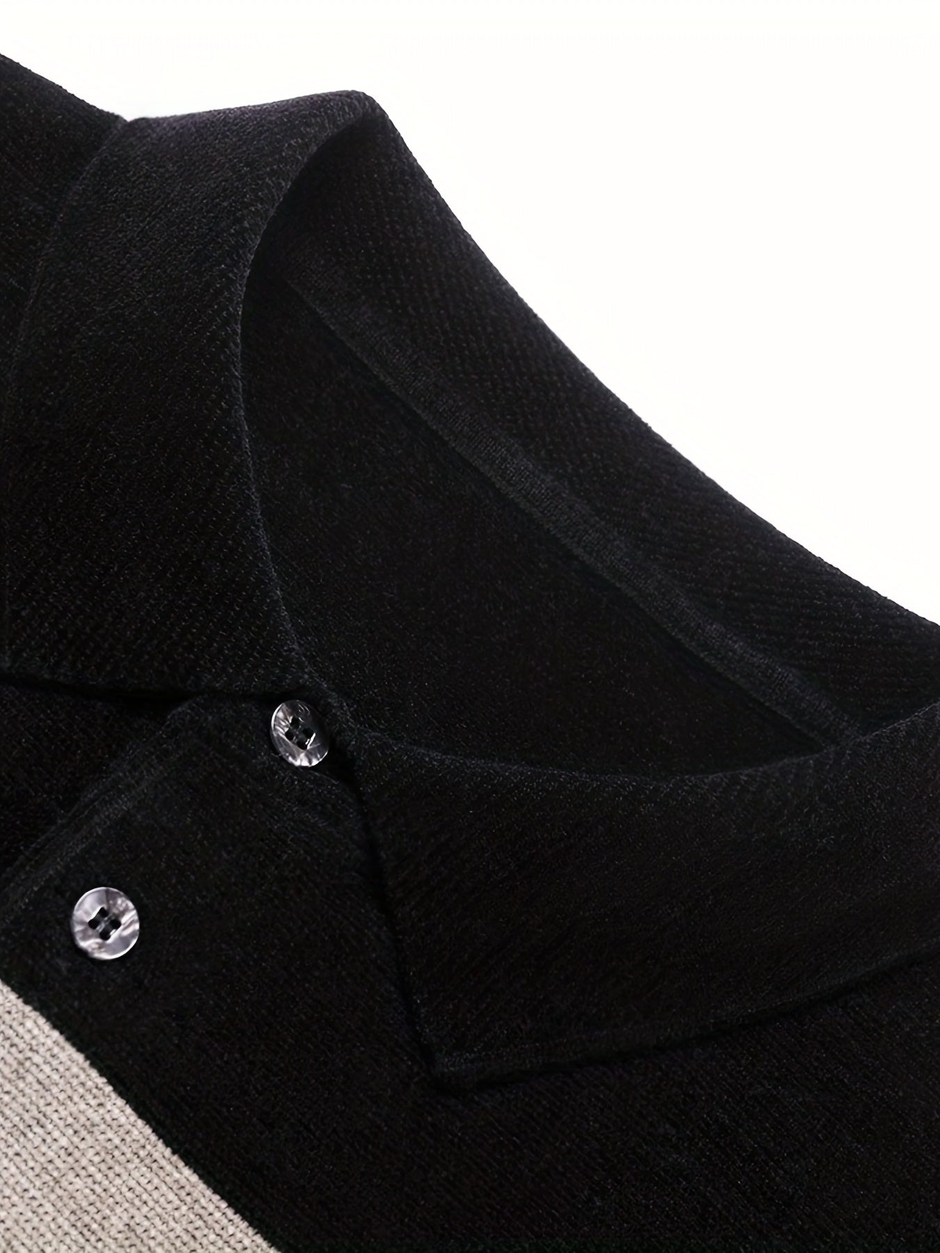 Men's Striped Knit Sweater Fall Winter Long Sleeve Pullover with Button Details