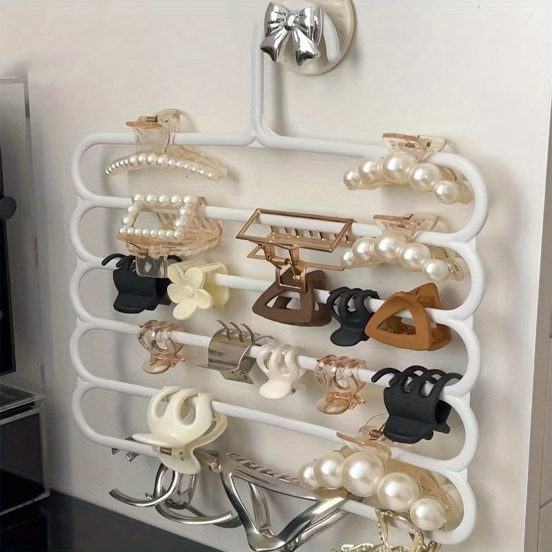 Organizador de pared para accesorios de cabello, joyas y relojes, plástico negro