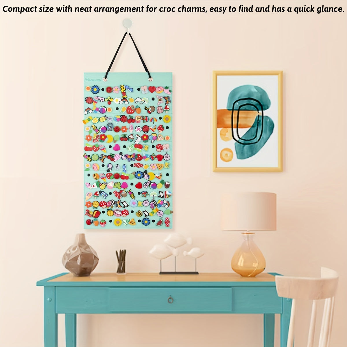 Hanging Shoe Charms Organizer Wall Mount with 180 Holes for Shoe Decorations